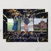 Dank u Afstuderen Kaart 3 x FOTO Collage MARBLE (Voorkant / Achterkant)