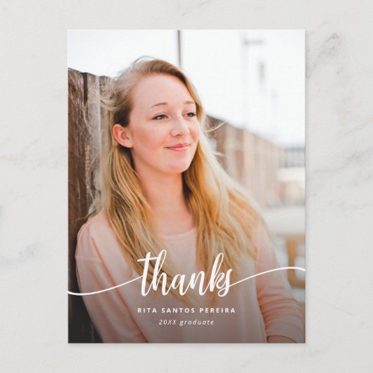 Dank u Afstuderen Moderne Foto Afstuderen Bedankt Briefkaart (Voorkant)