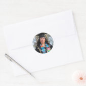 Dank u Afstuderen Photo Modern Ronde Sticker (Envelop)