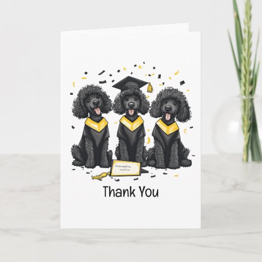 Dank u Afstuderen Standaard Poedel Honden Bedankkaart (Voorkant)