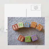 Dank u - Alfabet Blocks Briefkaart (Voorkant / Achterkant)