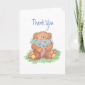 Dank u, Algemeen, Bloemen & Teddybeer Bedankkaart (Voorkant)