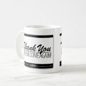 Dank u alstublieft, kom opnieuw Doormat Mok (Voorkant links)