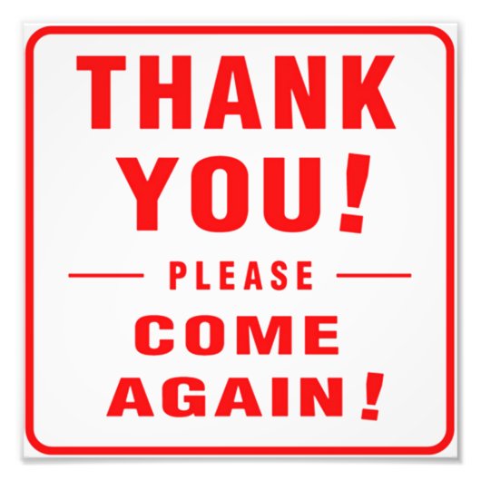 Dank u alstublieft opnieuw foto afdruk (Voorkant)