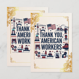 Dank U Amerikaanse Arbeiders Dag van de Arbeid Bedankkaart