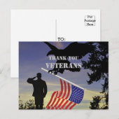 Dank u Amerikaanse vlag Adelaar Briefkaart (Voorkant / Achterkant)