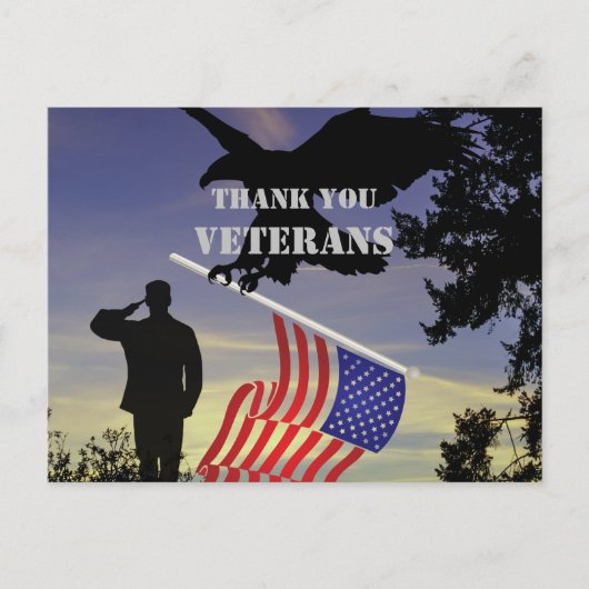 Dank u Amerikaanse vlag Adelaar Briefkaart (Voorkant)