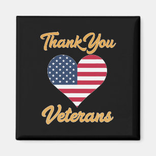 Dank u Amerikaanse Vlag Hart Veteraan Patriot Magneet