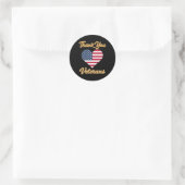Dank u Amerikaanse Vlag Hart Veteraan Patriot Ronde Sticker (Tas)