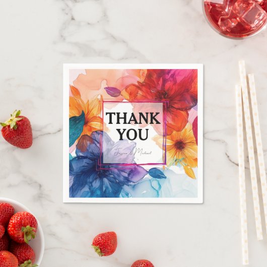 Dank U Anemone Dreamscape Bruiloft Servet (Insitu)