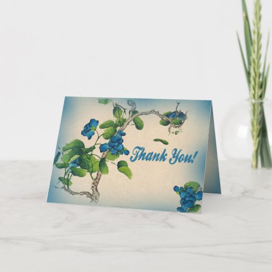 Dank U Antieke Chinese Bloem Kaart (Voorkant)