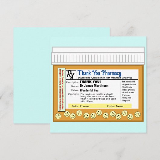 Dank u apotheek bedankkaart (Voorkant / Achterkant)