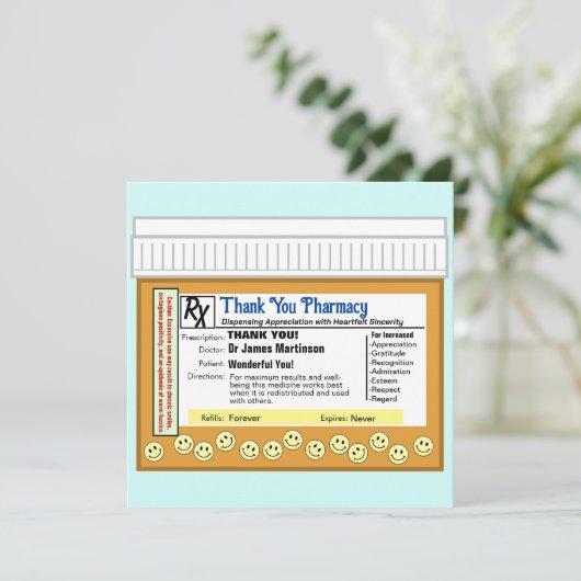 Dank u apotheek bedankkaart (Staand voorkant)