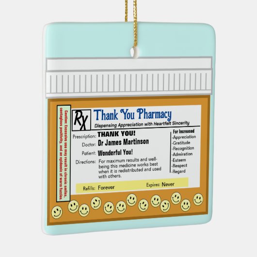 Dank u apotheek keramisch ornament (Rechts)