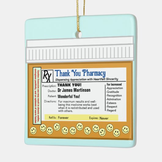 Dank u apotheek keramisch ornament (Links)