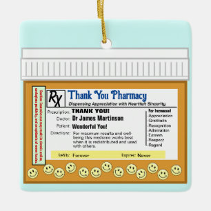 Dank u apotheek keramisch ornament