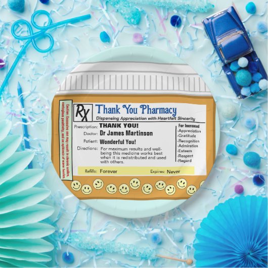 Dank u apotheek papieren bordje (Feest)