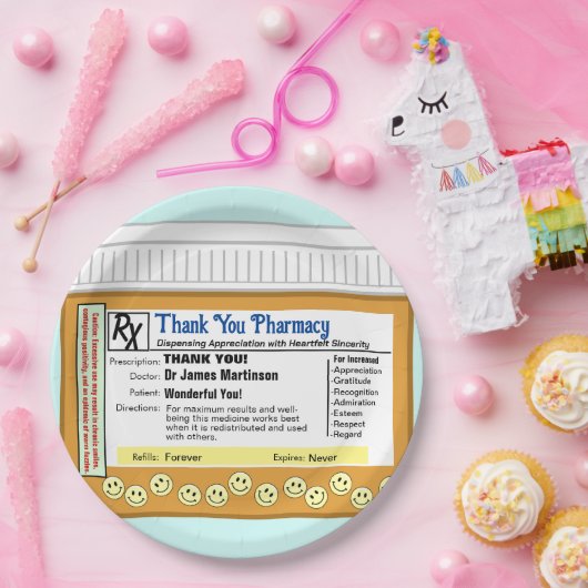 Dank u apotheek papieren bordje (Feest)