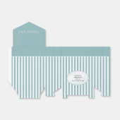 Dank u - Aqua Simple Stripes Patroon Bedankdoosjes (Uitgevouwen)