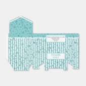 Dank u - Aqua/White Simple Stripes Patroon Bedankdoosjes (Uitgevouwen)