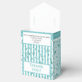Dank u - Aqua/White Simple Stripes Patroon Bedankdoosjes (Geopend)