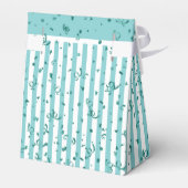 Dank u - Aqua/White Simple Stripes Patroon Bedankdoosjes (Achterkant)