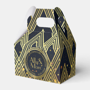 Dank u Art Deco Gatsby Gold Glitter Geometric Bedankdoosjes