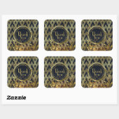 Dank u Art Deco Gatsby Gold Glitter Geometric Vierkante Sticker (Vel)
