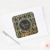 Dank u Art Deco Gatsby Gold Glitter Geometric Vierkante Sticker (Envelop)