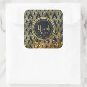 Dank u Art Deco Gatsby Gold Glitter Geometric Vierkante Sticker (Tas)