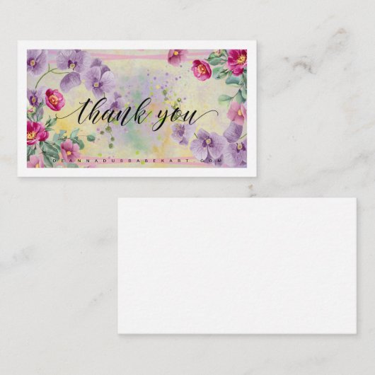 Dank u, Art Kaart Notitiekaartje (Voorkant / Achterkant)