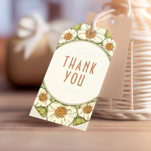 Dank u  Art Nouveau Mucha Cadeaulabel