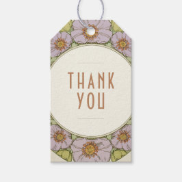 Dank u  Art Nouveau Mucha Gift Labels Cadeaulabel