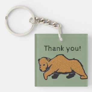 Dank u artistieke waardering voor bruin Beer Sleutelhanger
