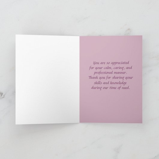 Dank u arts, arts, medische professional kaart (Binnen)