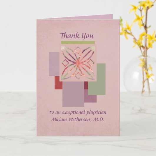 Dank u arts, arts, medische professional kaart (Gele Bloem)