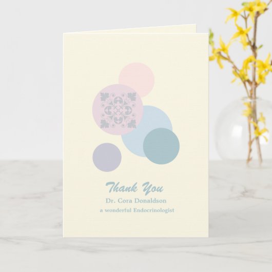 Dank u arts gepersonaliseerd kaart (Gele Bloem)