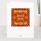 Dank u Asante Sana Hakuna Matata met Dankbaarheid Bedankkaart (Achterkant)