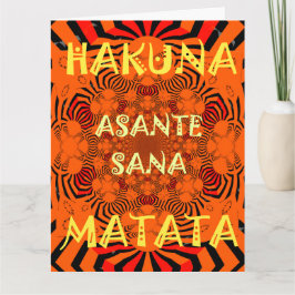Dank u Asante Sana Hakuna Matata met Dankbaarheid Bedankkaart