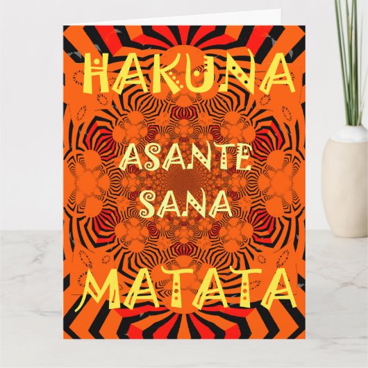 Dank u Asante Sana Hakuna Matata met Dankbaarheid Bedankkaart (Voorkant)