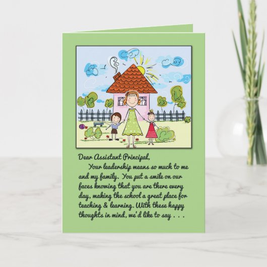 Dank u, assistent-directeur - glimlach op onze gez bedankkaart (Voorkant)