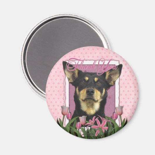 Dank u - Australische Kelpie - Jude Magneet (Voorkant / Achterkant)