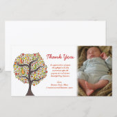 Dank u Autumn Bird Tree Nieuwe Baby Gift Photocard Bedankkaart (Voorkant / Achterkant)