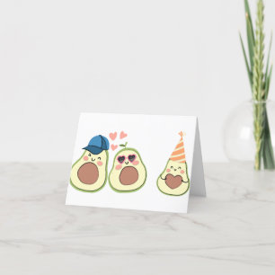 Dank u Avocado Baby shower, Party Avocado Bedankkaart