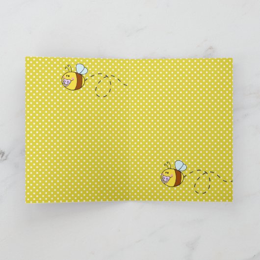 Dank u, BA-BEE Baby shower Gele klauw Kaart (Binnen)