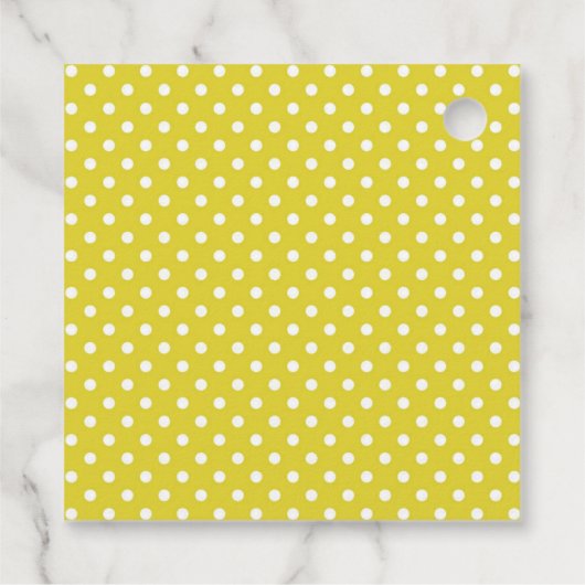 Dank u BA-BEE Baby shower Yellow Polkadot Bedankjes Labels (Achterkant)