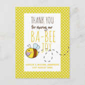 Dank u BA-BEE Baby shower Yellow Polkadot Briefkaart (Voorkant)