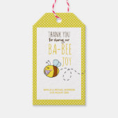 Dank u BA-BEE Baby shower Yellow Polkadot Cadeaulabel (Voorkant)