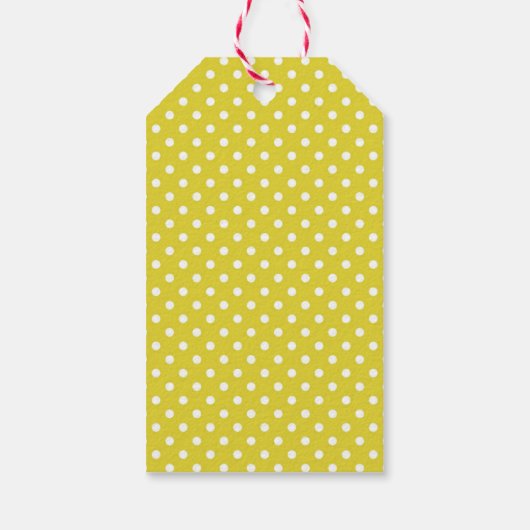 Dank u BA-BEE Baby shower Yellow Polkadot Cadeaulabel (Achterkant)