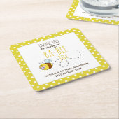 Dank u BA-BEE Baby shower Yellow Polkadot Kartonnen Onderzetters (Schuin)